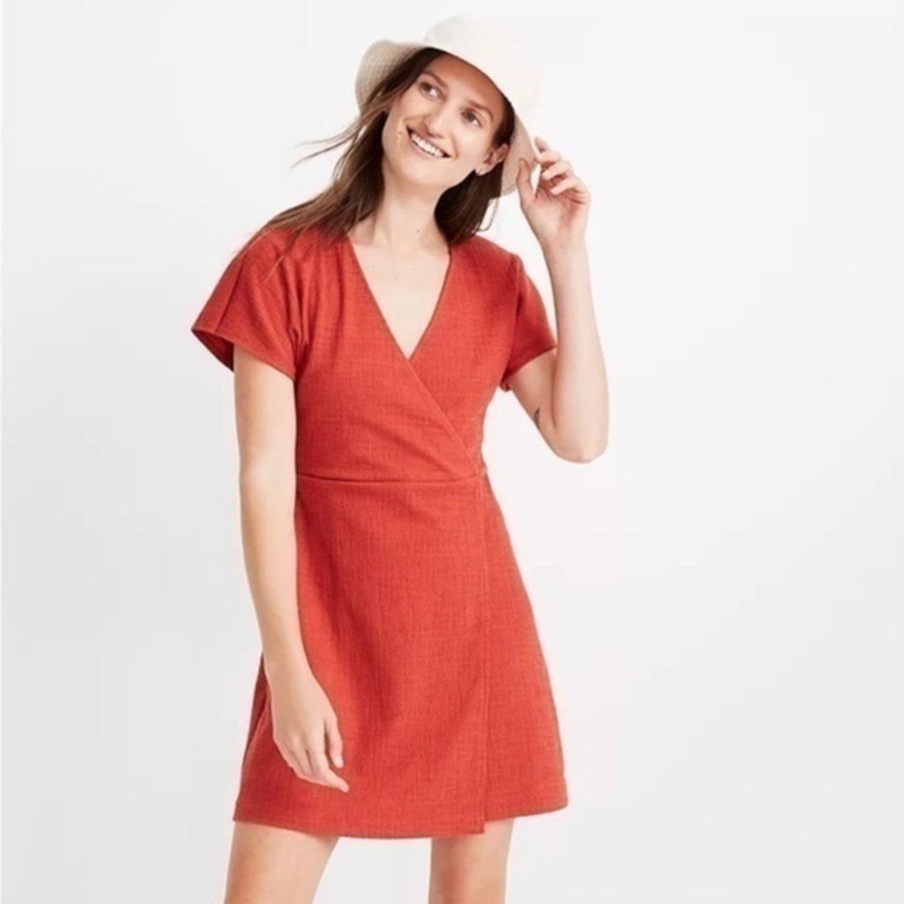 Madewell Cross-Front Flutter-Sleeve Mini Dress size small
